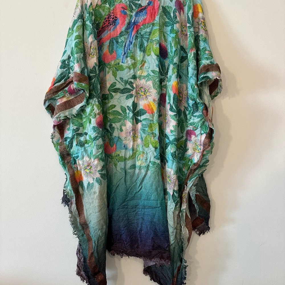 Rare Anthropologie Blank London Floral colorful tropical Wrap New without tags - Picture 14 of 15